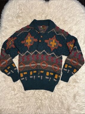 🌑* limited edition*Boston Traders V-Neck Southwestern Knit Sweater🌕